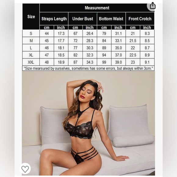 GEESENSS Lingerie Set for Women Lace Babydoll 2 Piece Adjustable Bra and Panty - Picture 5 of 7